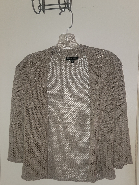 Eileen Fisher Sweaters - Eileen Fisher Open-Weave Taupe Cardigan